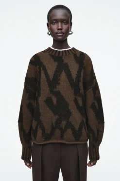 COS ABSTRACT WOOL-JACQUARD JUMPER-Women Sweaters & Cardigans