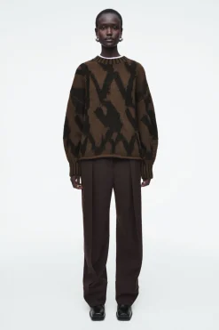 COS ABSTRACT WOOL-JACQUARD JUMPER-Women Sweaters & Cardigans