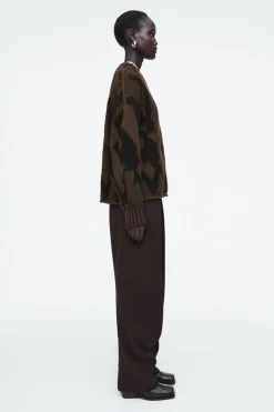 COS ABSTRACT WOOL-JACQUARD JUMPER-Women Sweaters & Cardigans