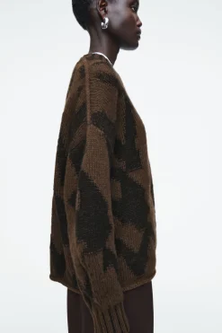 COS ABSTRACT WOOL-JACQUARD JUMPER-Women Sweaters & Cardigans