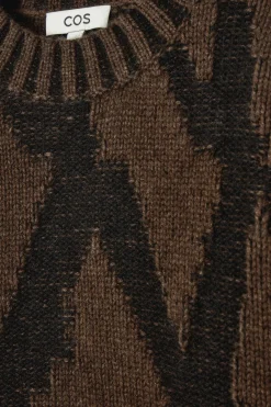 COS ABSTRACT WOOL-JACQUARD JUMPER-Women Sweaters & Cardigans