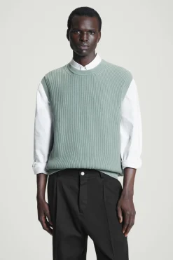 COS ACID-WASH KNITTED TANK TOP- Sweaters & Cardigans