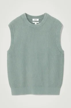 COS ACID-WASH KNITTED TANK TOP- Sweaters & Cardigans