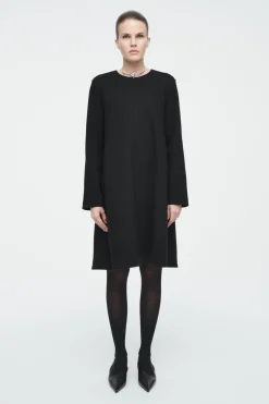 COS A-LINE BOILED-WOOL MINI DRESS-Women Dresses & Jumpsuits