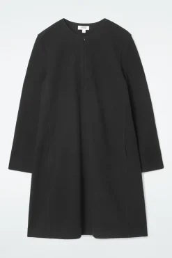 COS A-LINE BOILED-WOOL MINI DRESS-Women Dresses & Jumpsuits