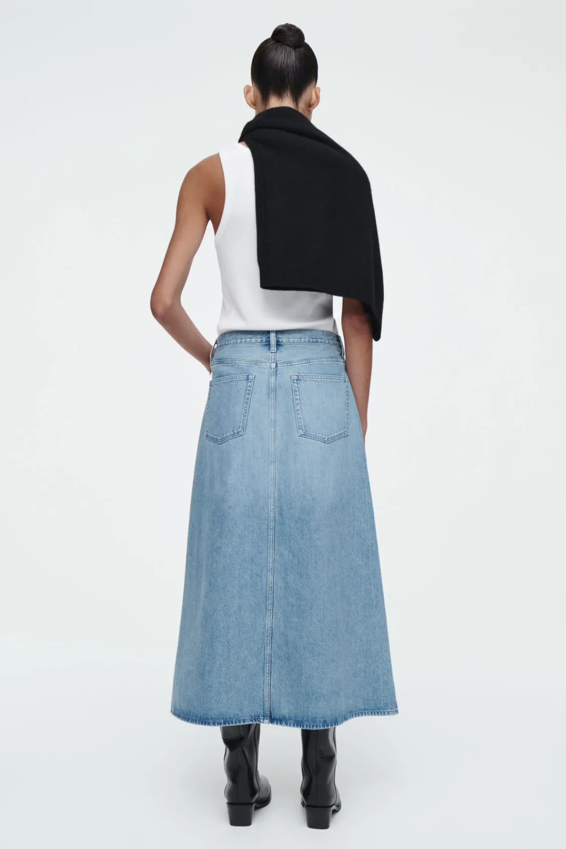 COS A-LINE DENIM MIDI SKIRT-Women Skirts