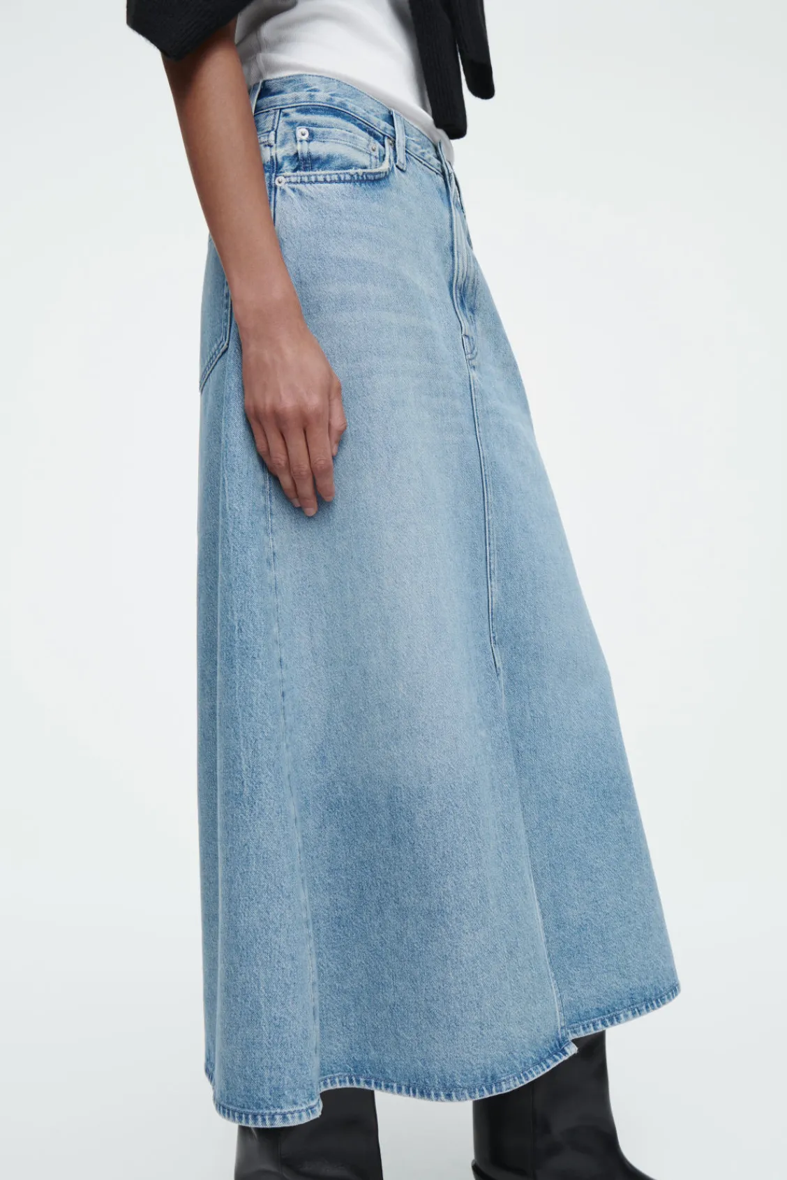 COS A-LINE DENIM MIDI SKIRT-Women Skirts