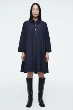 COS A-LINE DENIM MINI SHIRT DRESS-Women Dresses & Jumpsuits