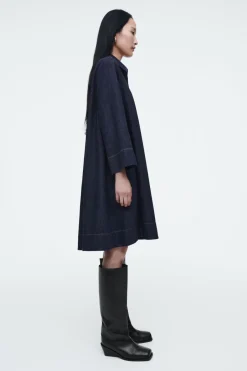 COS A-LINE DENIM MINI SHIRT DRESS-Women Dresses & Jumpsuits
