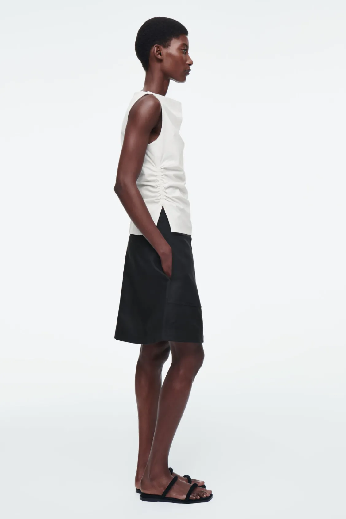 COS A-LINE LINEN MINI SKIRT-Women Skirts