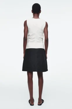 COS A-LINE LINEN MINI SKIRT-Women Skirts