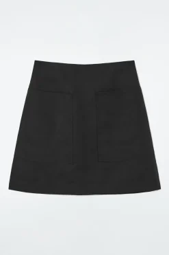 COS A-LINE LINEN MINI SKIRT-Women Skirts