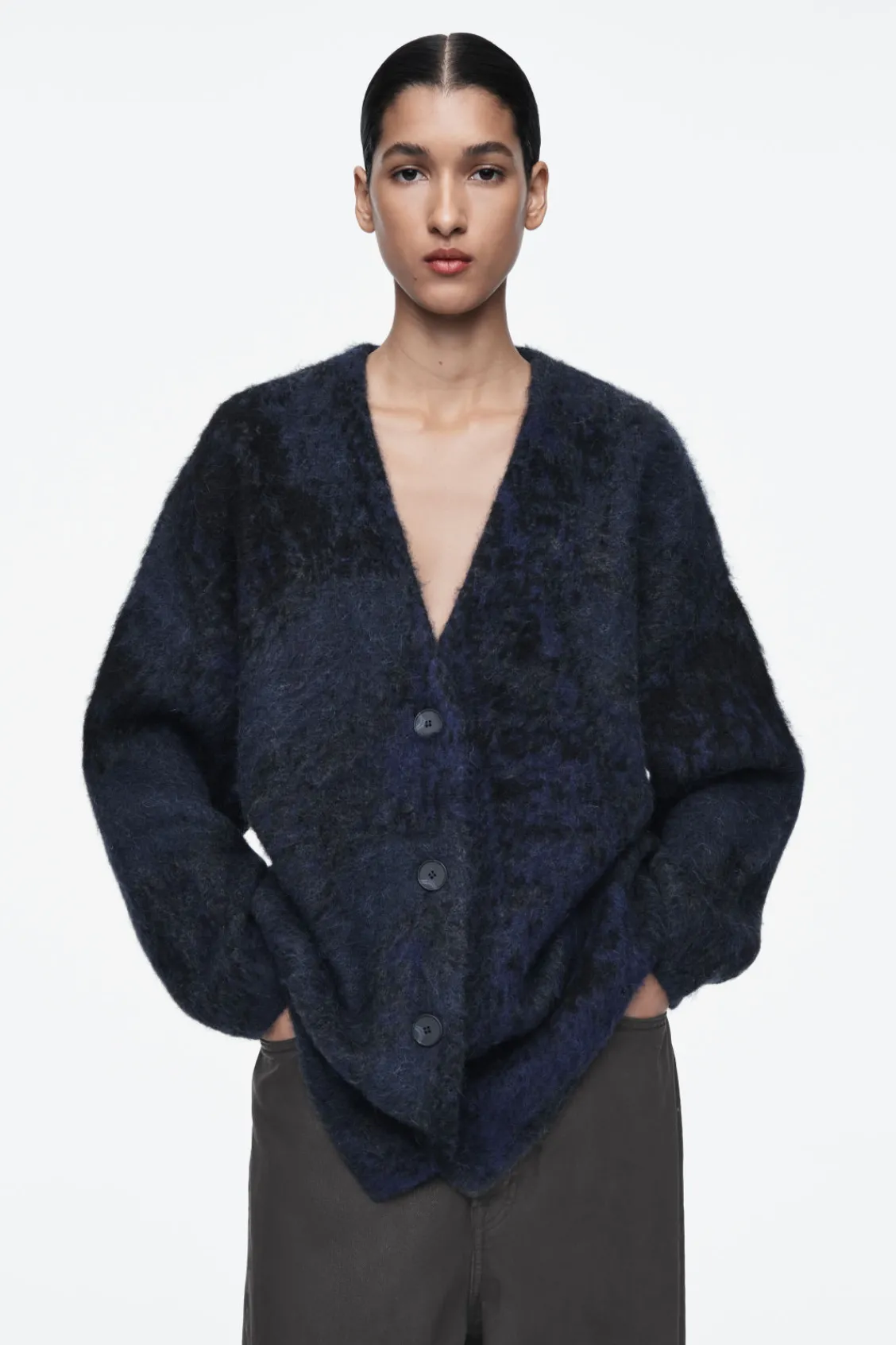 COS ALPACA-BLEND JACQUARD CARDIGAN-Women Sweaters & Cardigans