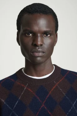 COS ARGYLE BOILED-WOOL SWEATER- Sweaters & Cardigans