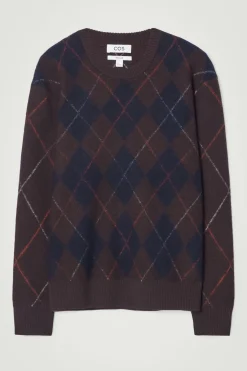 COS ARGYLE BOILED-WOOL SWEATER- Sweaters & Cardigans