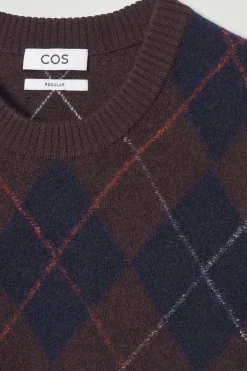COS ARGYLE BOILED-WOOL SWEATER- Sweaters & Cardigans
