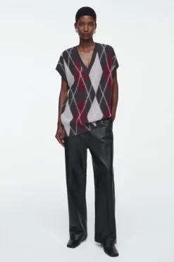 COS ARGYLE WOOL TANK-Women Tops | Sweaters & Cardigans