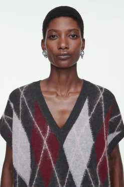 COS ARGYLE WOOL TANK-Women Tops | Sweaters & Cardigans