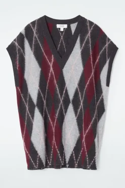 COS ARGYLE WOOL TANK-Women Tops | Sweaters & Cardigans