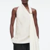 COS ASYMMETRIC BROOCH-DETAIL BLOUSE-Women Shirts & Blouses | Tops