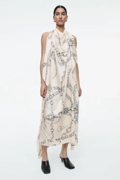 COS ASYMMETRIC CHAIN-PRINT MIDI DRESS-Women Dresses & Jumpsuits