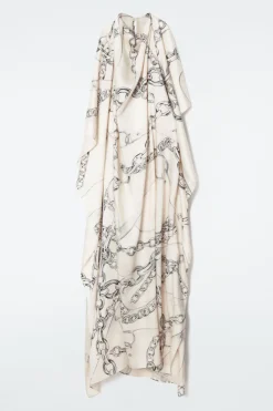 COS ASYMMETRIC CHAIN-PRINT MIDI DRESS-Women Dresses & Jumpsuits