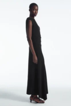 COS ASYMMETRIC COWL-NECK MAXI DRESS-Women Dresses & Jumpsuits