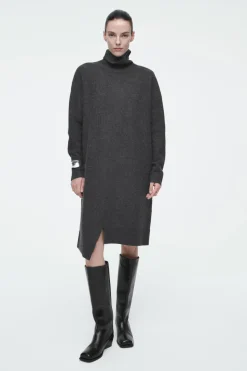 COS ASYMMETRIC MERINO WOOL DRESS-Women Dresses & Jumpsuits | Sweaters & Cardigans