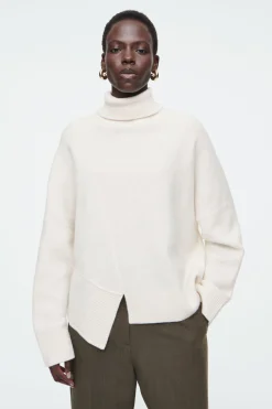 COS ASYMMETRIC MERINO WOOL SWEATER-Women Sweaters & Cardigans