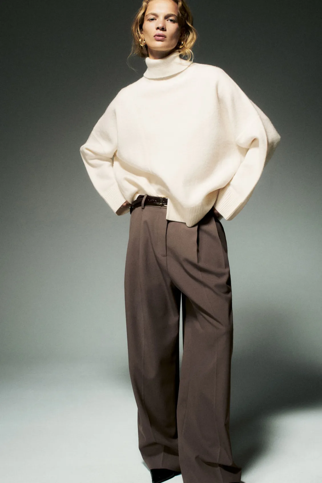 COS ASYMMETRIC MERINO WOOL SWEATER-Women Sweaters & Cardigans