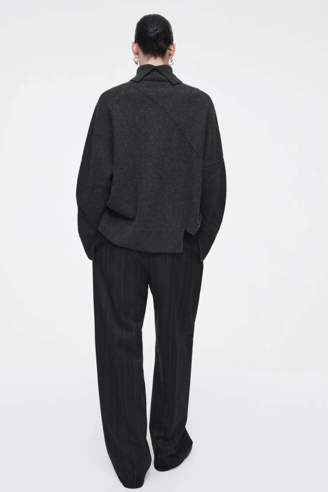 COS ASYMMETRIC MERINO WOOL SWEATER-Women Sweaters & Cardigans