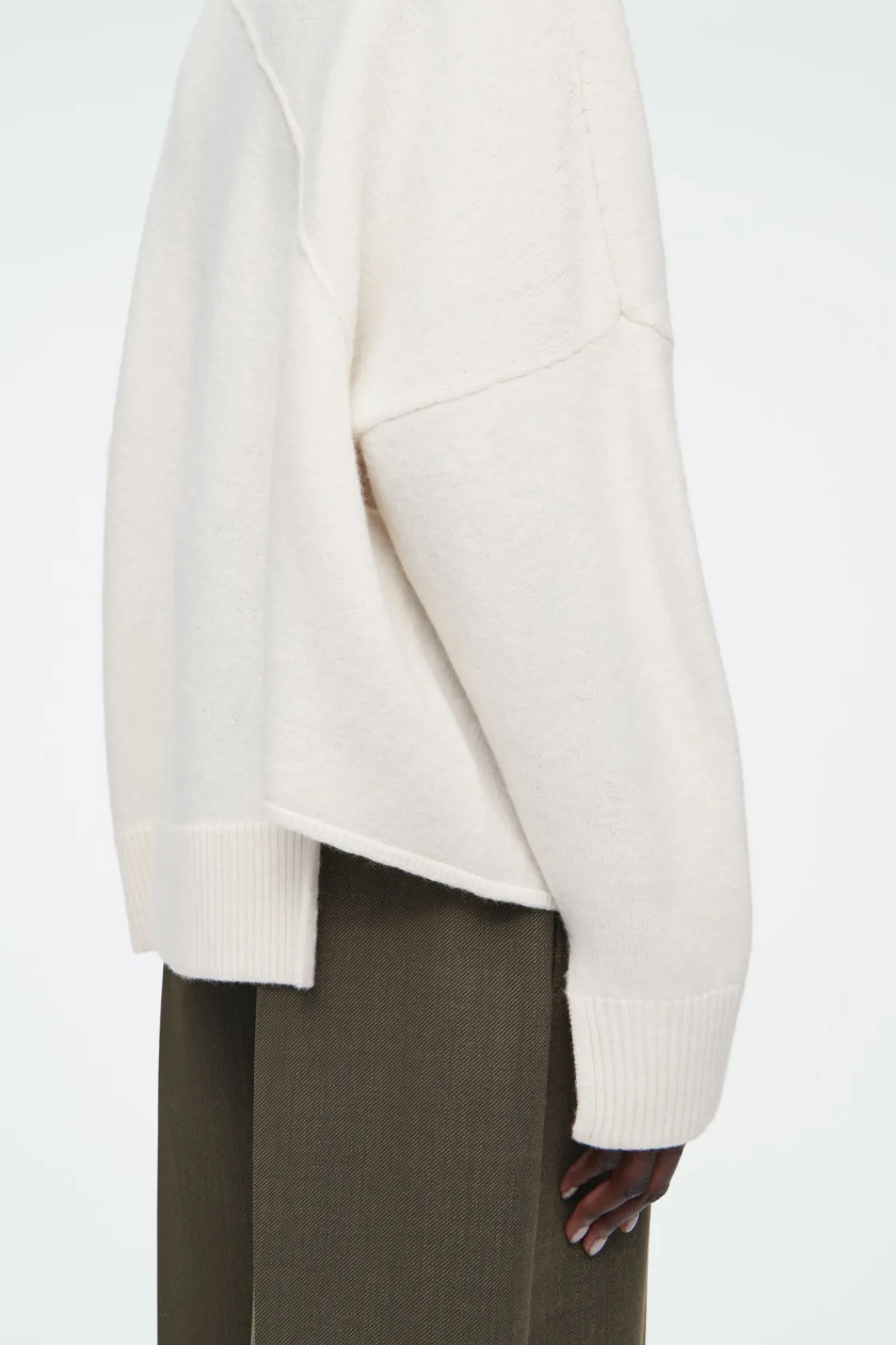 COS ASYMMETRIC MERINO WOOL SWEATER-Women Sweaters & Cardigans