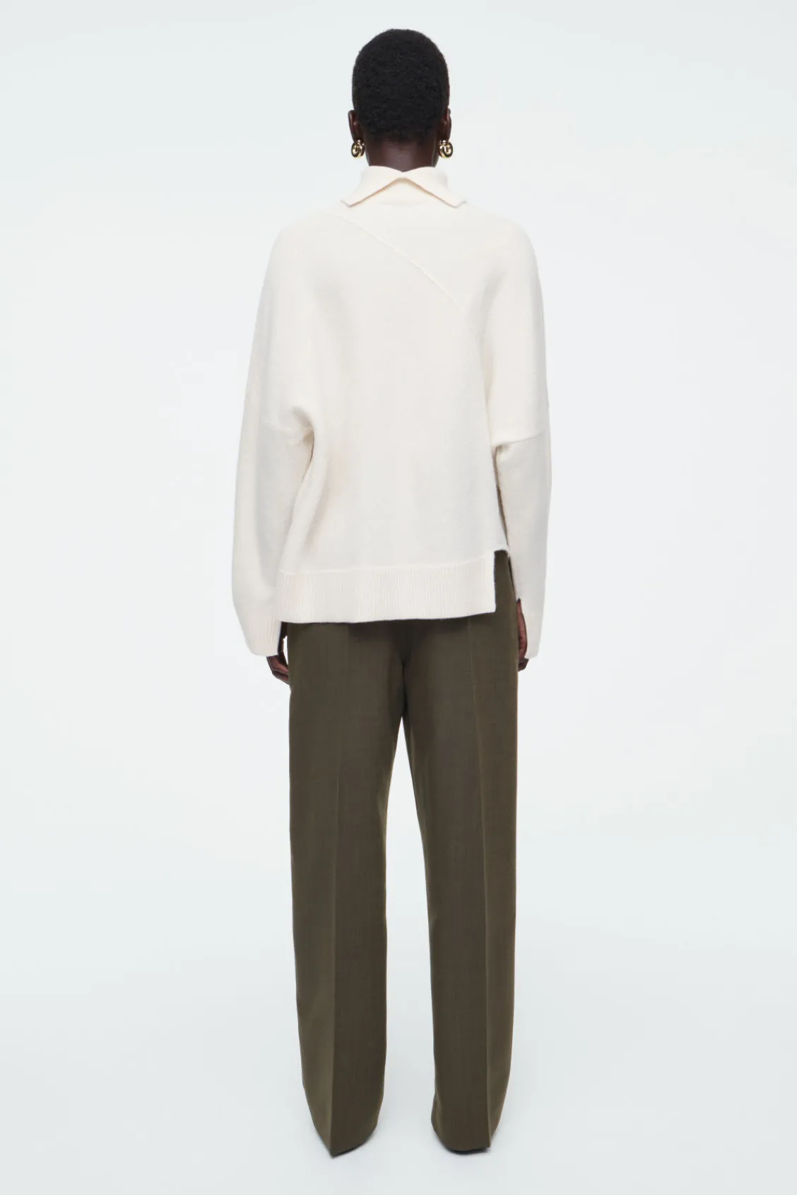 COS ASYMMETRIC MERINO WOOL SWEATER-Women Sweaters & Cardigans