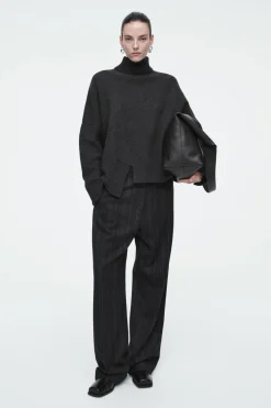 COS ASYMMETRIC MERINO WOOL SWEATER-Women Sweaters & Cardigans