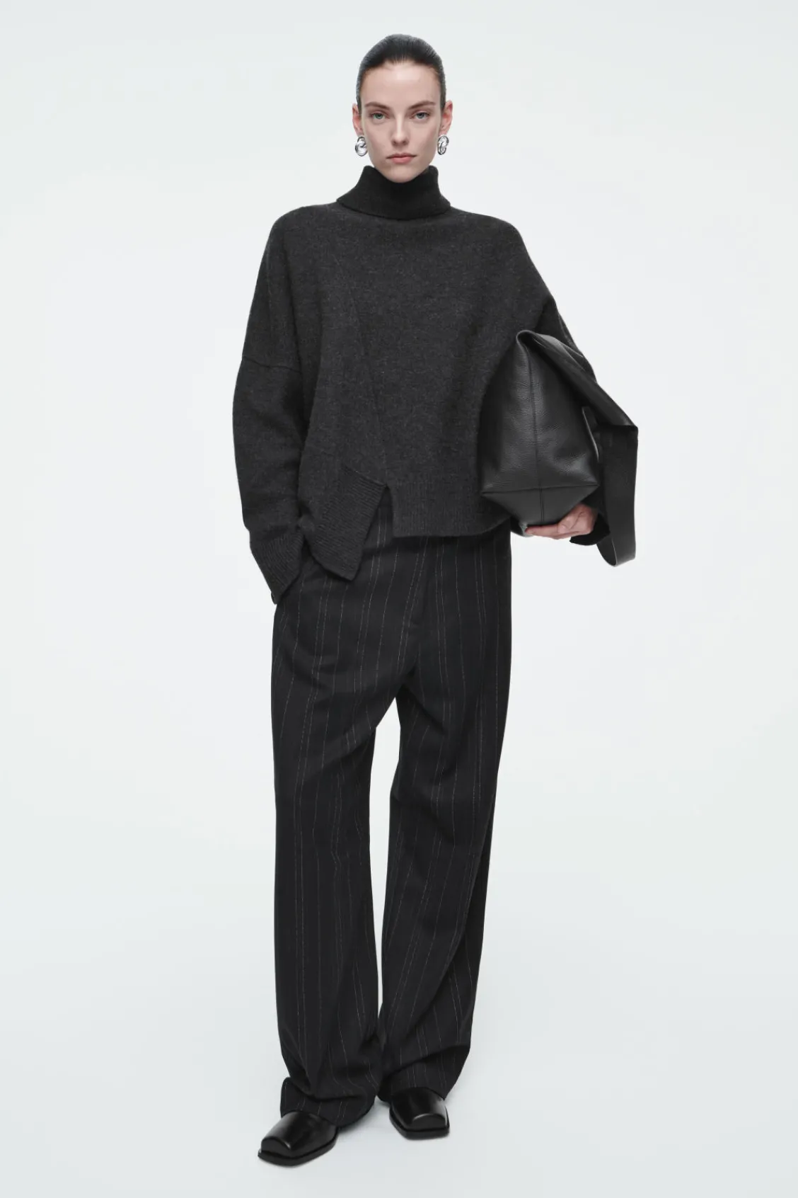 COS ASYMMETRIC MERINO WOOL SWEATER-Women Sweaters & Cardigans