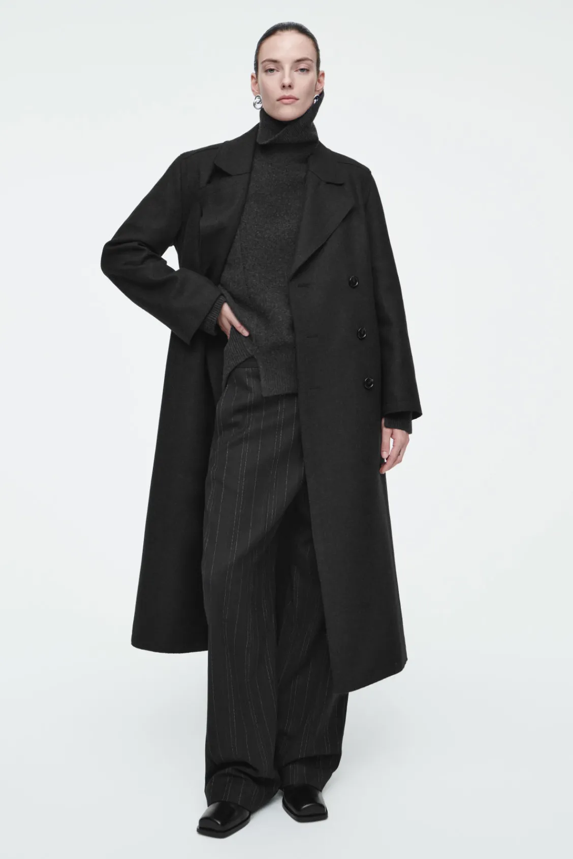 COS ASYMMETRIC MERINO WOOL SWEATER-Women Sweaters & Cardigans