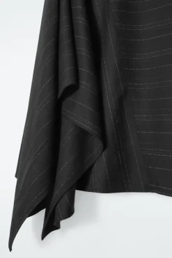 COS ASYMMETRIC PINSTRIPED WOOL SKIRT-Women Vests & Tailoring | Skirts