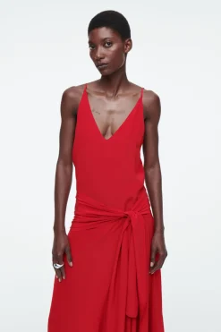 COS ASYMMETRIC TIE-WAIST SILK DRESS-Women Dresses & Jumpsuits