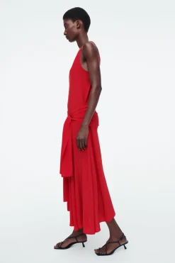 COS ASYMMETRIC TIE-WAIST SILK DRESS-Women Dresses & Jumpsuits
