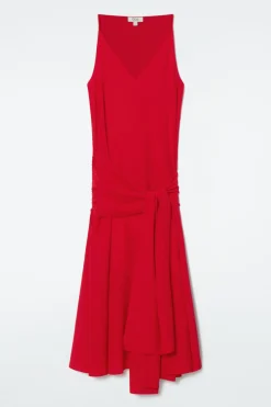 COS ASYMMETRIC TIE-WAIST SILK DRESS-Women Dresses & Jumpsuits