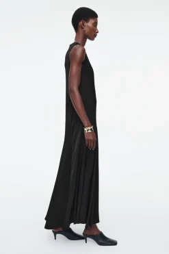 COS ASYMMETRIC TWIST-PANEL MIDI DRESS-Women Dresses & Jumpsuits
