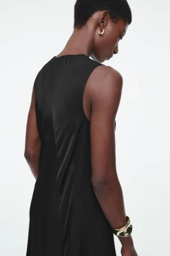 COS ASYMMETRIC TWIST-PANEL MIDI DRESS-Women Dresses & Jumpsuits