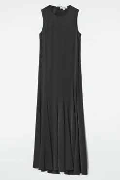 COS ASYMMETRIC TWIST-PANEL MIDI DRESS-Women Dresses & Jumpsuits