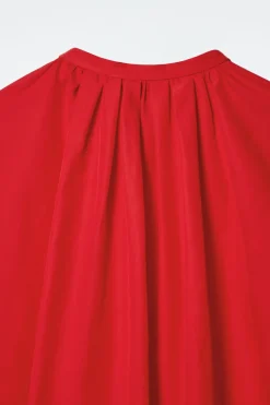 COS BALLOON-SLEEVE SILK BLOUSE-Women Shirts & Blouses | Tops