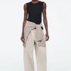 COS BARREL-LEG COTTON PANTS-Women Pants