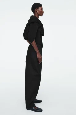 COS BARREL-LEG COTTON PANTS-Women Pants