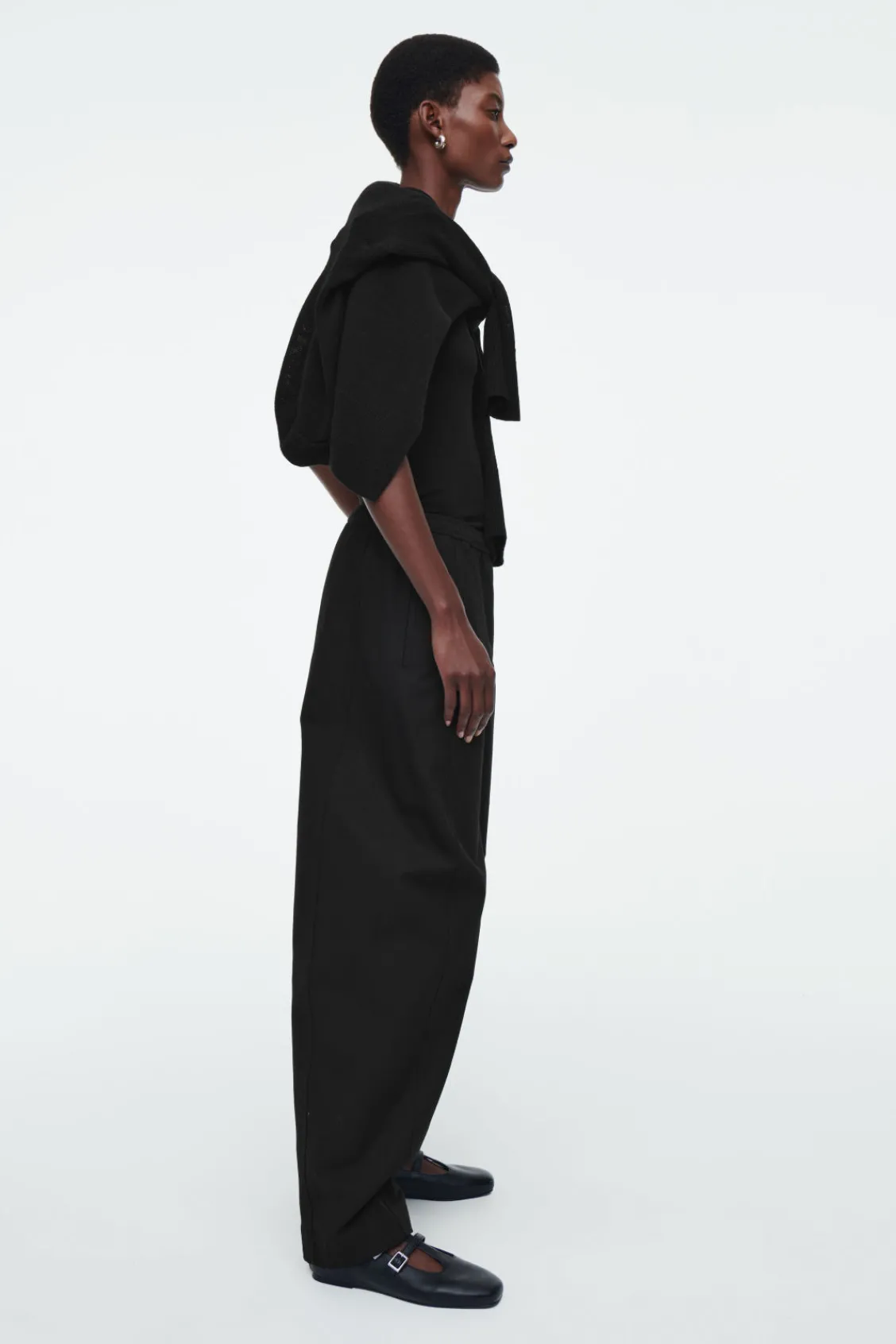 COS BARREL-LEG COTTON PANTS-Women Pants