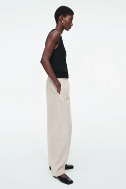 COS BARREL-LEG COTTON PANTS-Women Pants