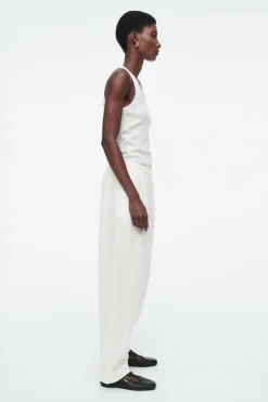 COS BARREL-LEG COTTON PANTS-Women Pants