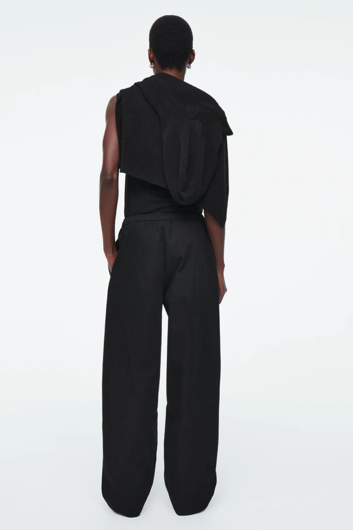 COS BARREL-LEG COTTON PANTS-Women Pants